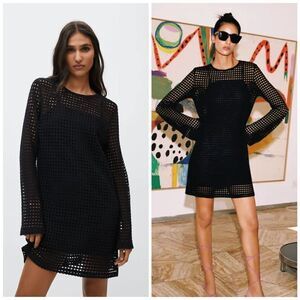 Mango Openwork Cotton Blend Dress
